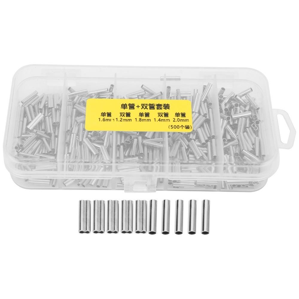 500PCS Single Double Barrel Fishing Line Crimping Sleeves for Fishing Enthusiasts