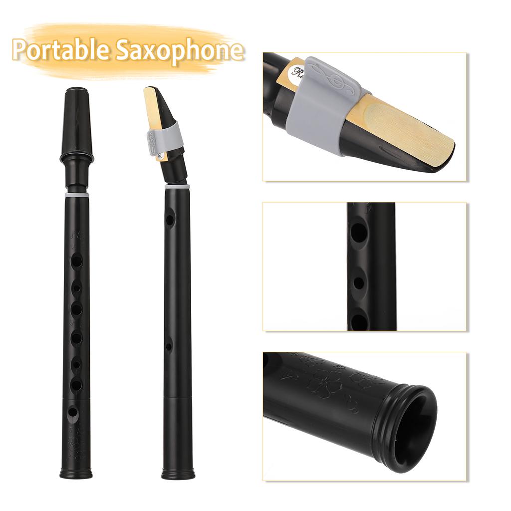 Черный карманный саксофон, мини-портативный саксофон, маленький саксофон с сумкой для переноски, духовой инструмент