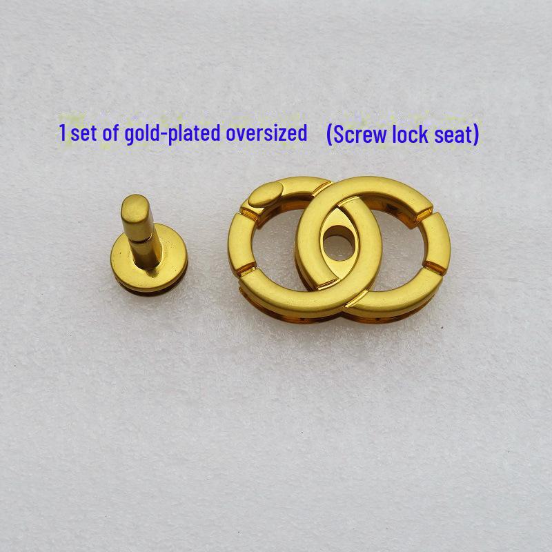 Diamond-Shaped Black Crossbody & Shoulder Bag with Gold/Silver Gilded Twist Lock Hardware