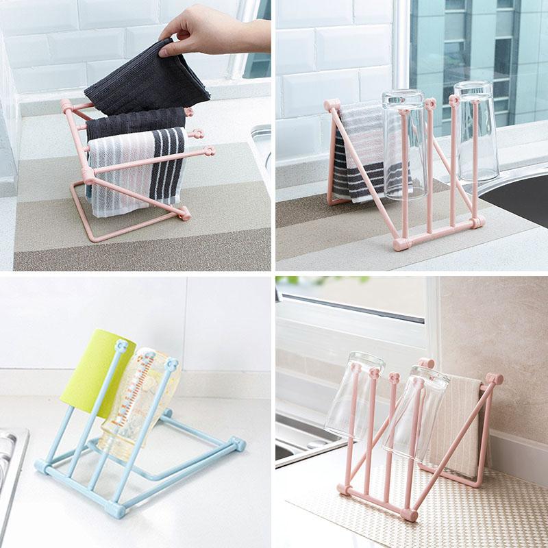Настольный складной вертикальный держатель для полотенец для мытья посуды, держатель для бутылочек для кормления, держатель для тряпок, полка для хранения кухонных принадлежностей, гаджетов