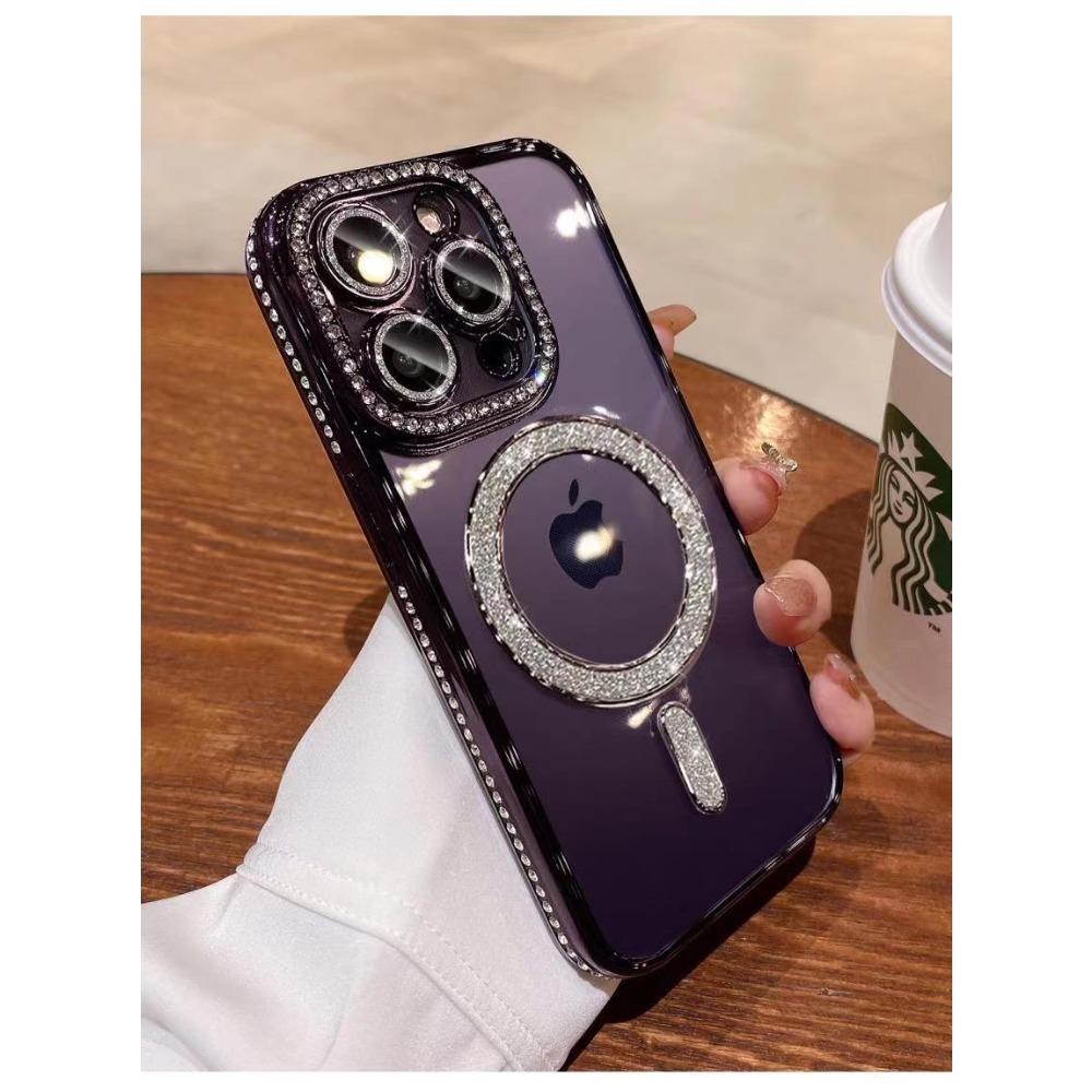 For IPhone 16 Phone Case for Apple 15promax Glitter Magnetic Suction 13 Electroplated Glitter Diamond 14 Light Luxury Protective Case