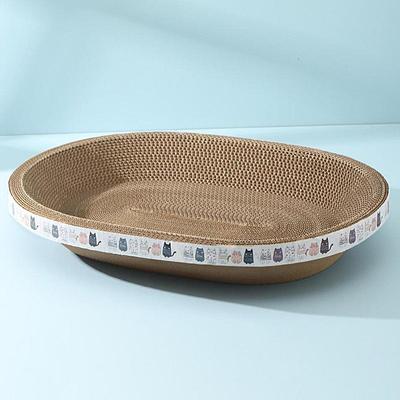 Овальный когтеточка для кошек из гофрированного картона, когтеточка, картонные столбики, игрушки для кошек, чтобы точить когти, кошачья кровать-гнездо, кошачьи аксессуары