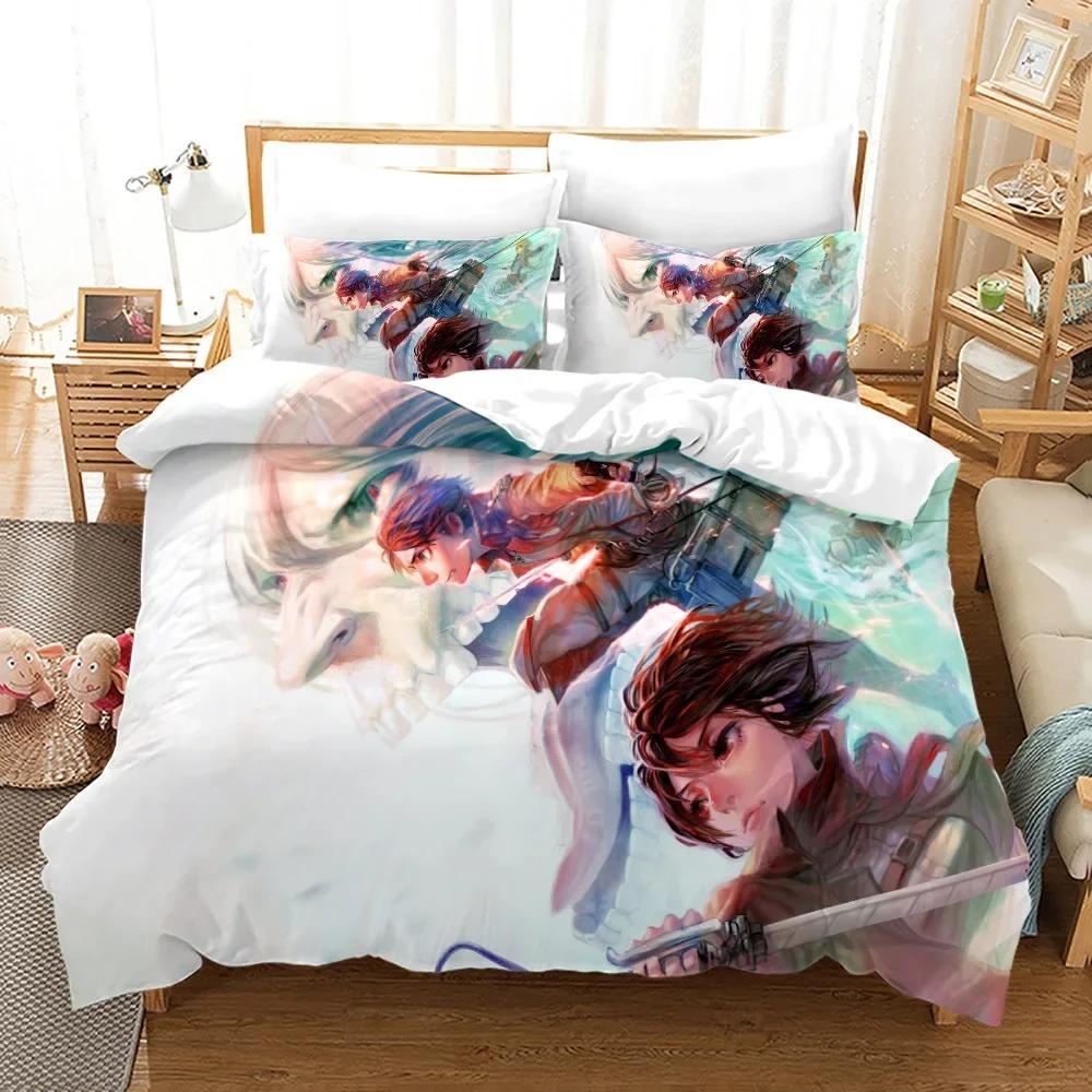 3D Attack On Titan Bedding Set Single Twin Full Queen King Size Attack On Titan Bed Set Children Kid Bedroom Duvet Cover Sets