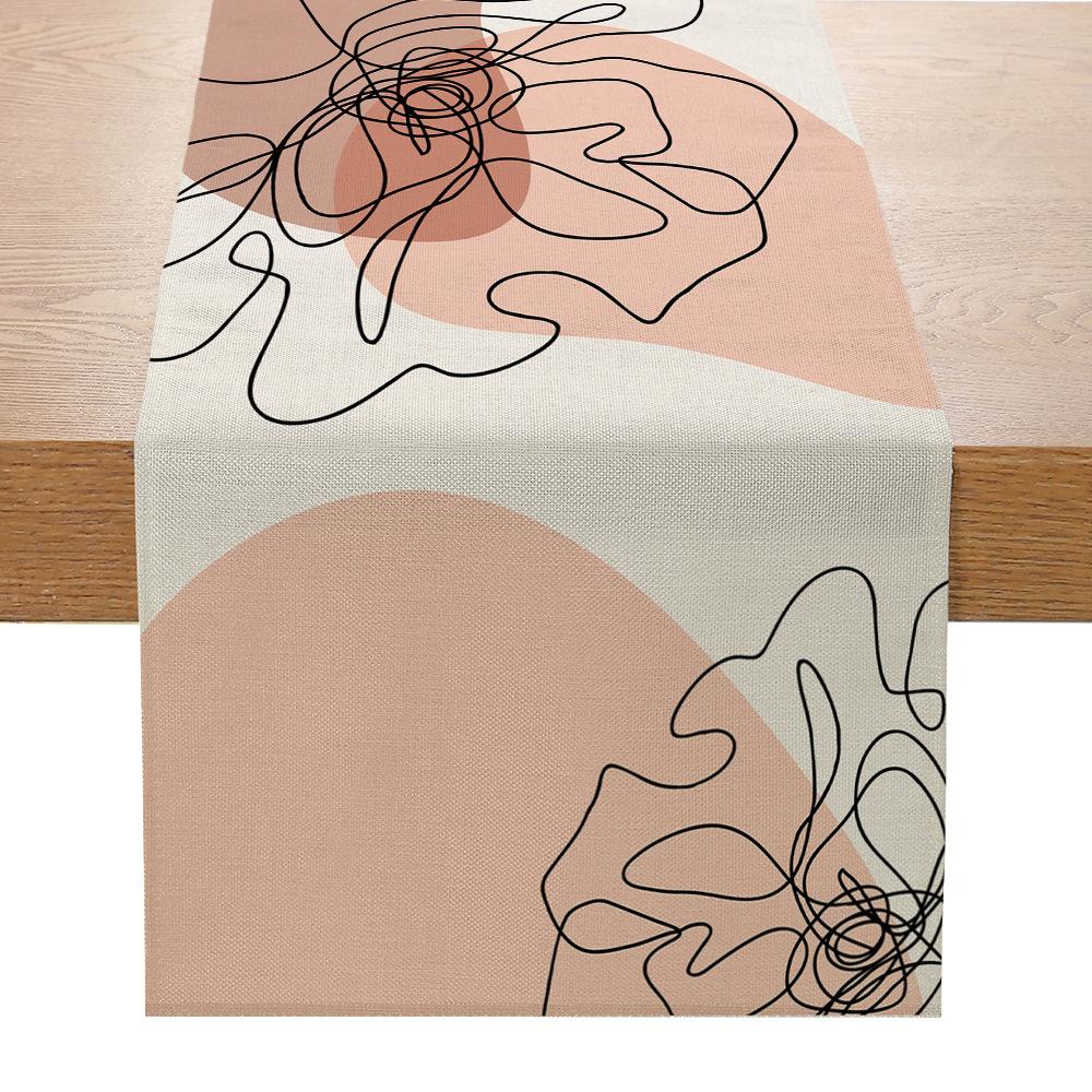 Льняной столовый флаг, напечатанный на ткани для украшения стола, скатерть для гостиной, журнального столика, крыльца