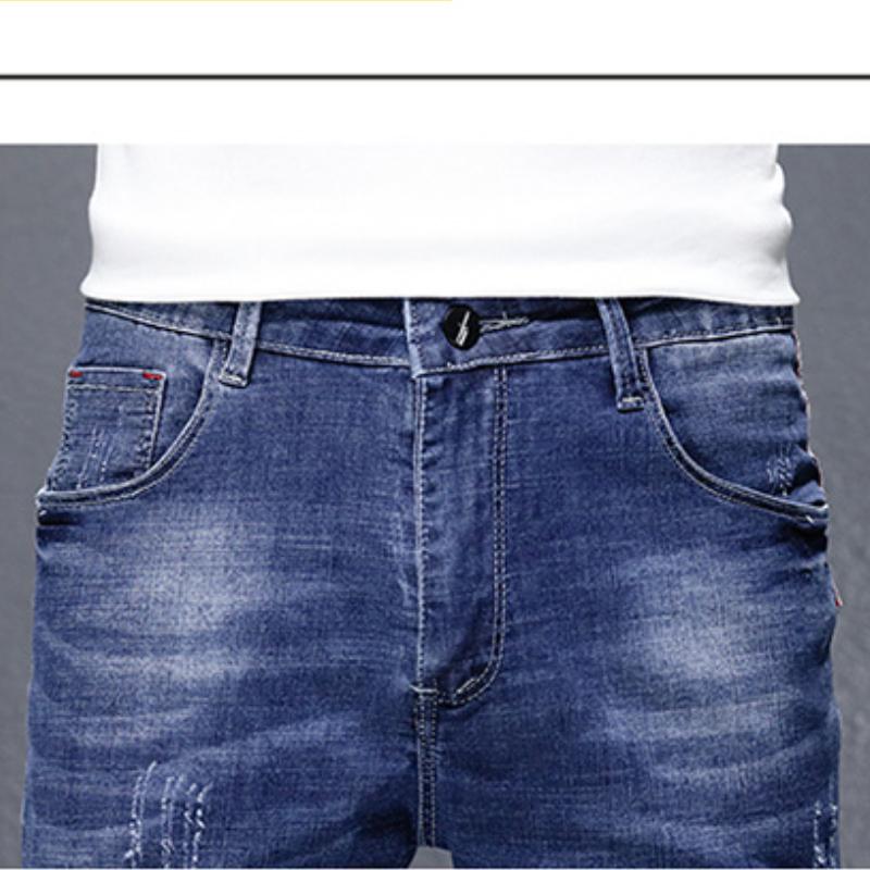 Hole Five-point Pants Plus Size Jeans Spring Summer Men's Mid-waist Loose Shorts