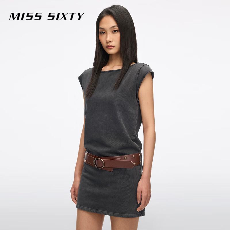 Miss Sixty Женское мини-платье без рукавов с поясом