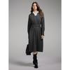 ELLE Women's Long-Sleeved V-Neck A-Line Dress