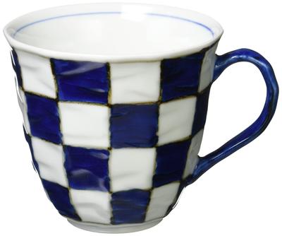 Кружка с клетчатым скосом Хамато Арита Яки Соута, синяя, 301926
