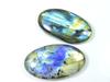 Синий лабрадорит овальной формы 2 шт. кристалл россыпью натуральный драгоценный камень 44-44 мм SK-1565