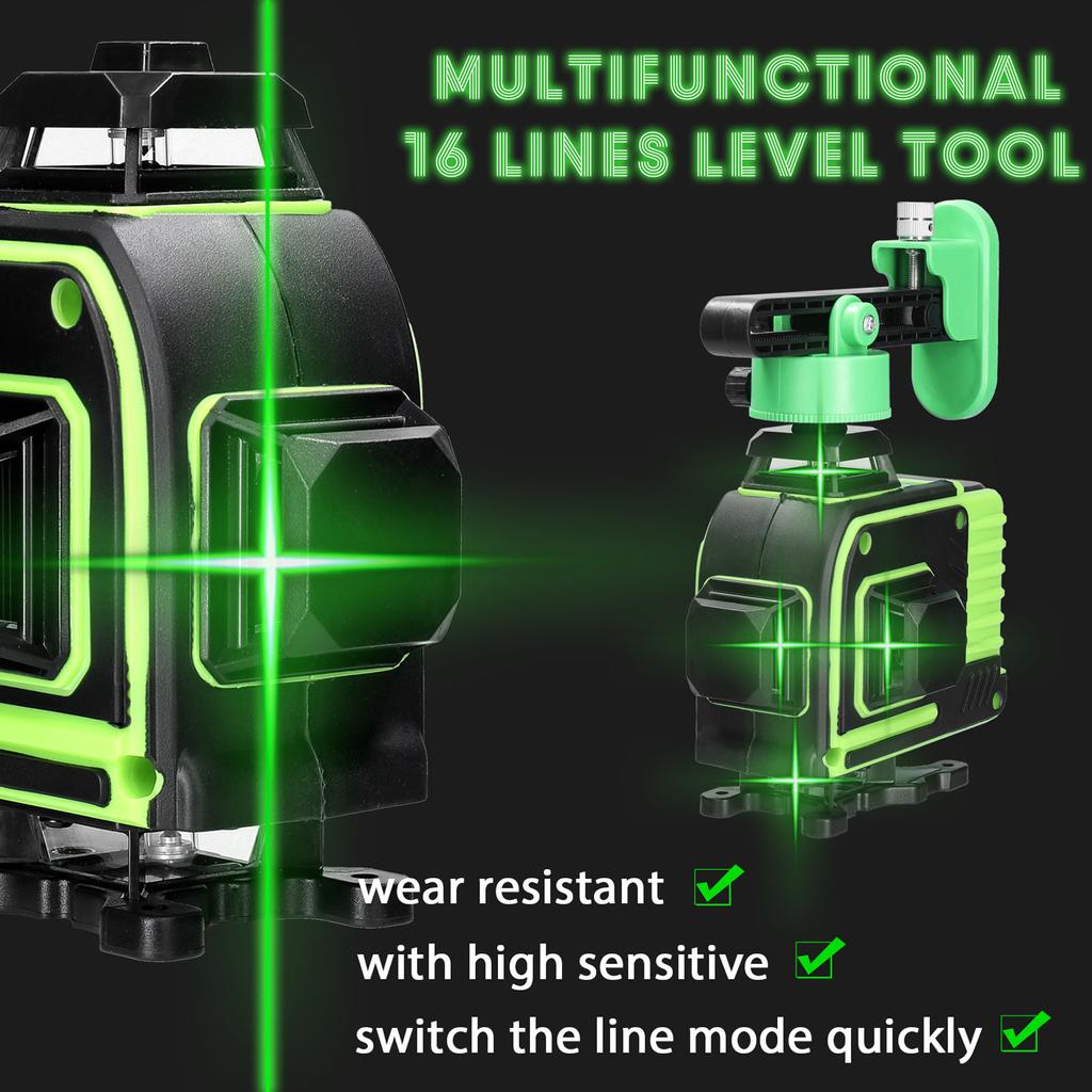 Multifunctional 16 Lines Laser Level 3 Degrees  Self-leveling Function Leveling Tool Omnidirectional Ground