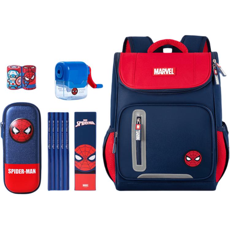Disney Рюкзак Marvel с легкой защитой спины для учеников начальной школы, детский рюкзак, сине-красный BA5734