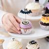 8 Pcs Halloween Bat Cupcake Toppers Black Bat Cake Picks for Halloween Baby Shower