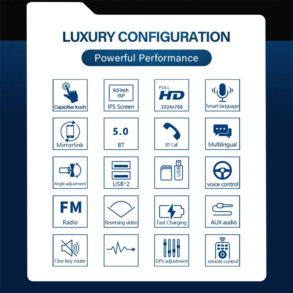 2din CarPlay 9,5-дюймовый вертикальный экран Android Радио Автомобильный мультимедийный плеер GPS-навигация Головное устройство Стерео Wi-Fi