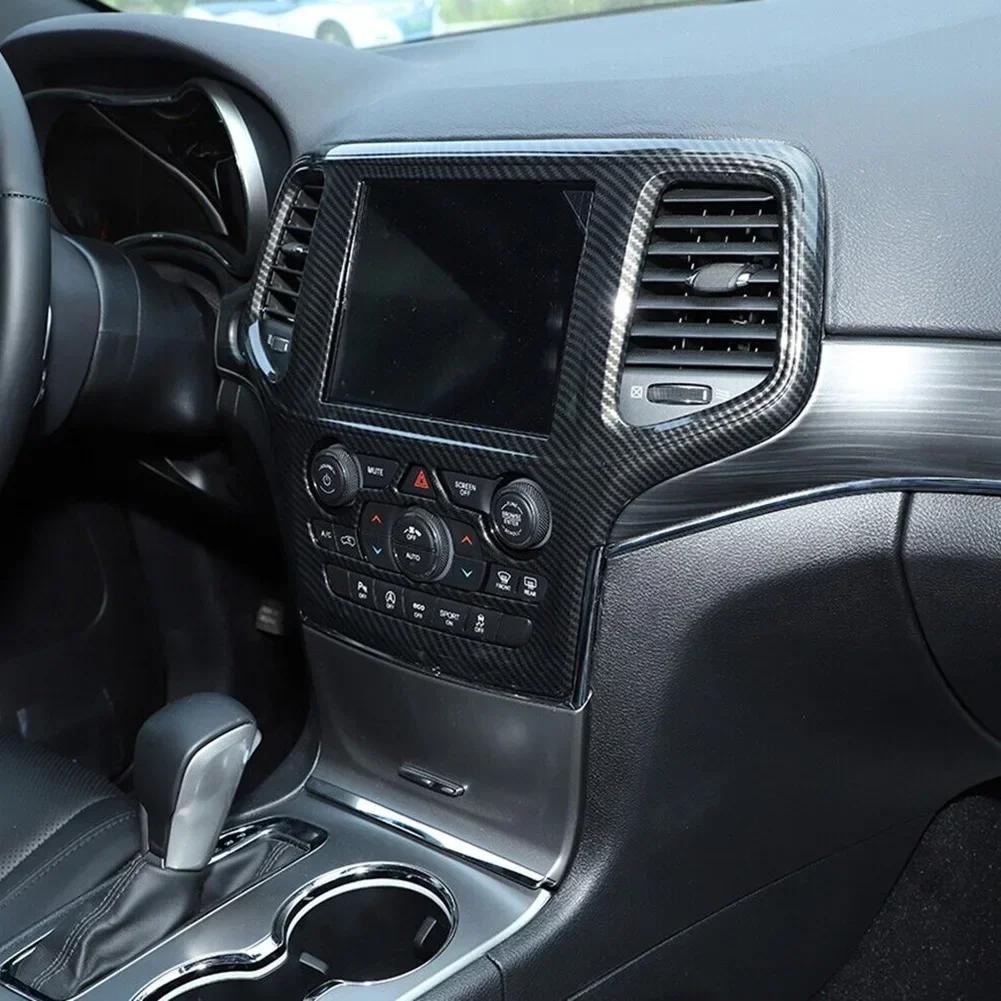 Накладка на панель навигации GPS для салона автомобиля для Jeep, Grand, Cherokee 2014-2018 Наклейка на панель навигации из углеродного волокна