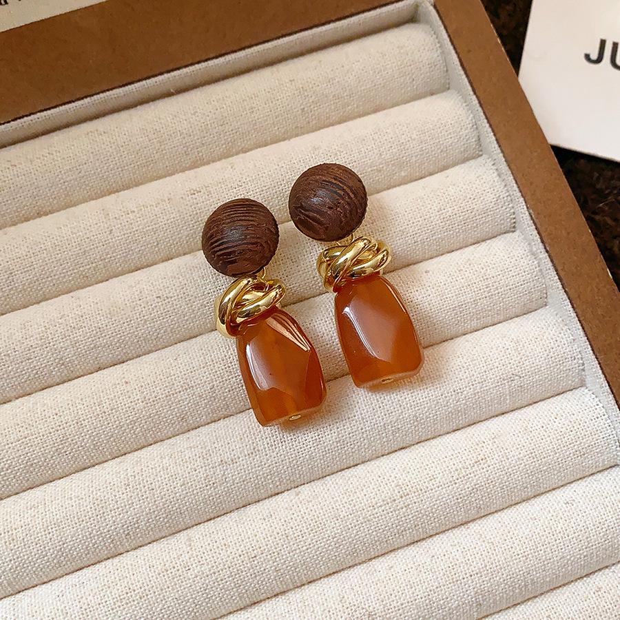 Серьги-подвески Геометрические с бантом Сердце леопарда Серебряная игла - Трендовый корейский стиль для женщин