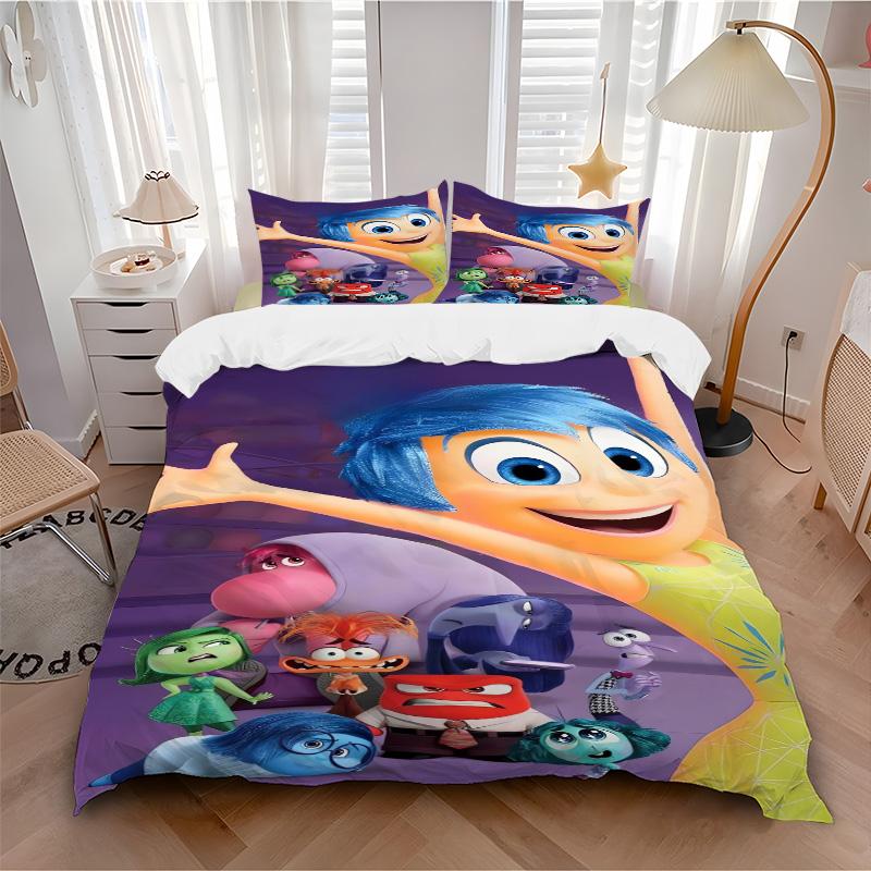 Inside Out Emotions Adventure Print 3Pcs Bedding Setduvet Cover With 2 Bedropillowcase Home Birthday Gift