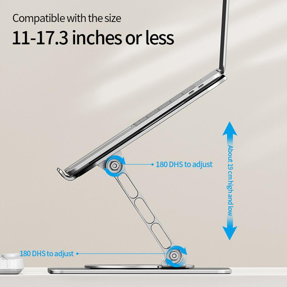Складная подставка для ноутбука, регулируемая по высоте, полый охлаждающий кронштейн, поддержка алюминиевого сплава, вращающаяся на 360 градусов для ноутбука 11-17 дюймов