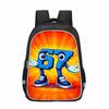 Kids Cartoon Print Backpack School - Lightweight Ergonomic Design With Reflective Stripes Oxford Fabric Grades 3-4