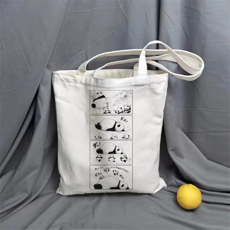Холстовая сумка Kawaii Harajuku с рисунком, сумка для покупок, сумка через плечо с принтом, сумка для покупок, повседневная модная сумка.