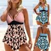 Женский купальник из двух предметов с цветочным принтом, комплект танкини, 2023, сексуальный купальник, большой размер, комплект бикини, монокини, летний купальник, пляжная одежда