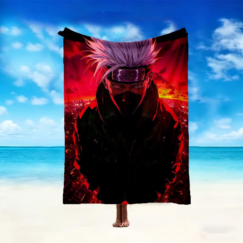 [1pc naruto Blanket] All-Season Blanket - Cozy Blanket for Sofa Couch Home Decoration, Digital Printed Nap Blanket