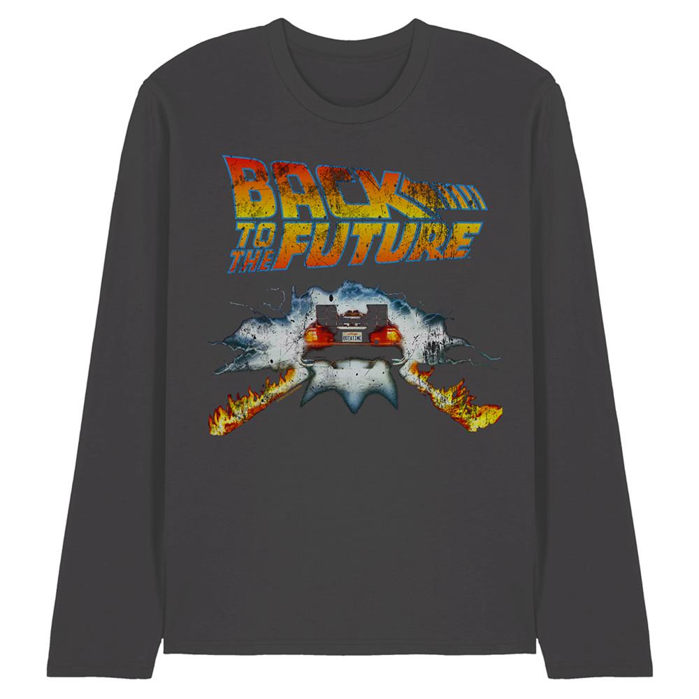 Back To The Future Unisex Adult Delorean Long-Sleeved T-Shirt