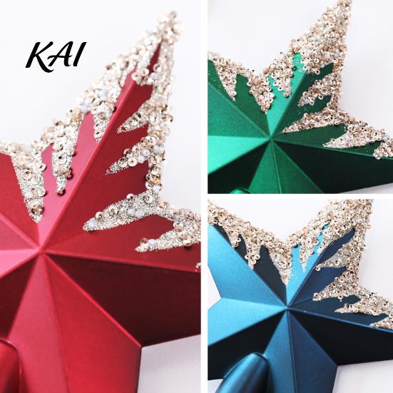Reusable Christmas Tree Ornaments Glitter Sequins Star Topper, Shiny Sparkly Treetop Topper Ornament, Shatter-Proof Decoration for Xmas Holiday Party