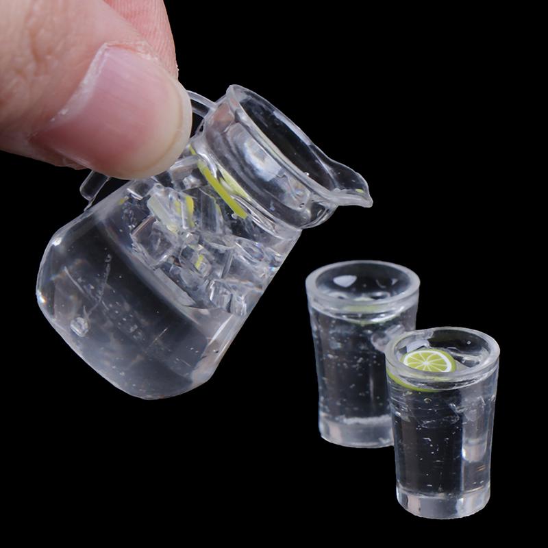 3шт кукольный домик миниатюрная еда лимонный сок кувшин для мебели кукольного домика