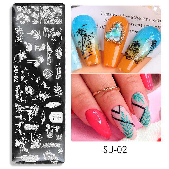 1 лист, набор пластин для штамповки ногтей, геометрические кружевные цветы, листья, полосатый дизайн, сладкое сердцебиение, дизайн ногтей, штамп, шаблон, форма
