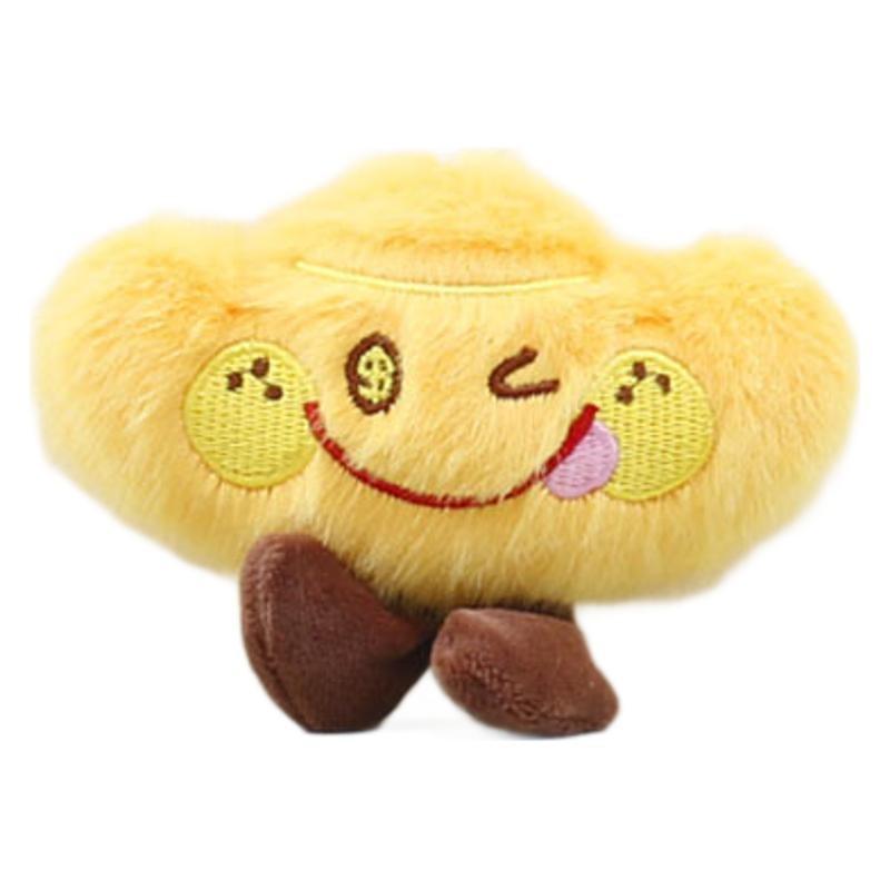Lucky Fortune Gold Coin Pendant Plush Yuanbao Keychain Bag Charm Toy Doll