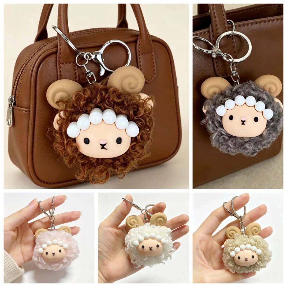 Mini Size Miniature Plush Sheep Doll Soft Fleece Cute Bag Charm Backpack Decoration