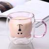 Transparent Glass Cup Double-layer Bear Tea Coffee Cup Lightweight Coffee Mug  Drinking utensils