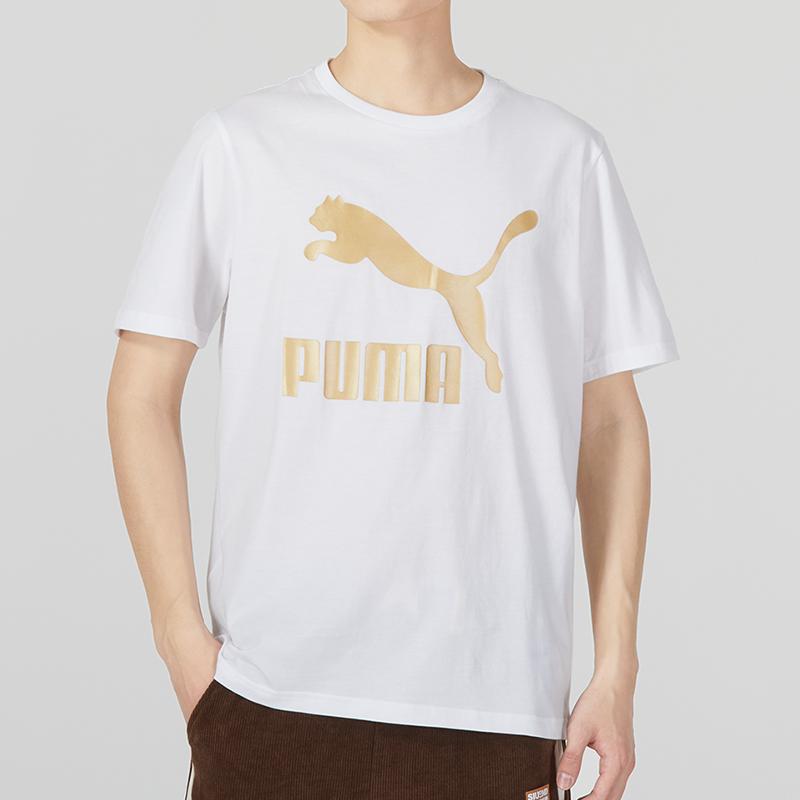Puma Повседневная спортивная футболка с коротким рукавом для мужчин, топы, белая 621559-02