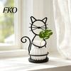 Textured Flower Pots Cat Pot Holder, Multifunctional Desktop Vase Pen Organizer for Compact Cup Small Plants, Minimalist Stand with Pots,