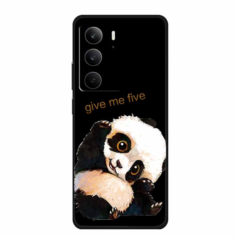 Для Realme Narzo 80 Lite 5G Чехол Narzo80 Lite Чехол Мультяшный Кот ТПУ Черный Силикон Мягкий Чехол для Телефона Для Realme Narzo 80Lite Funda
