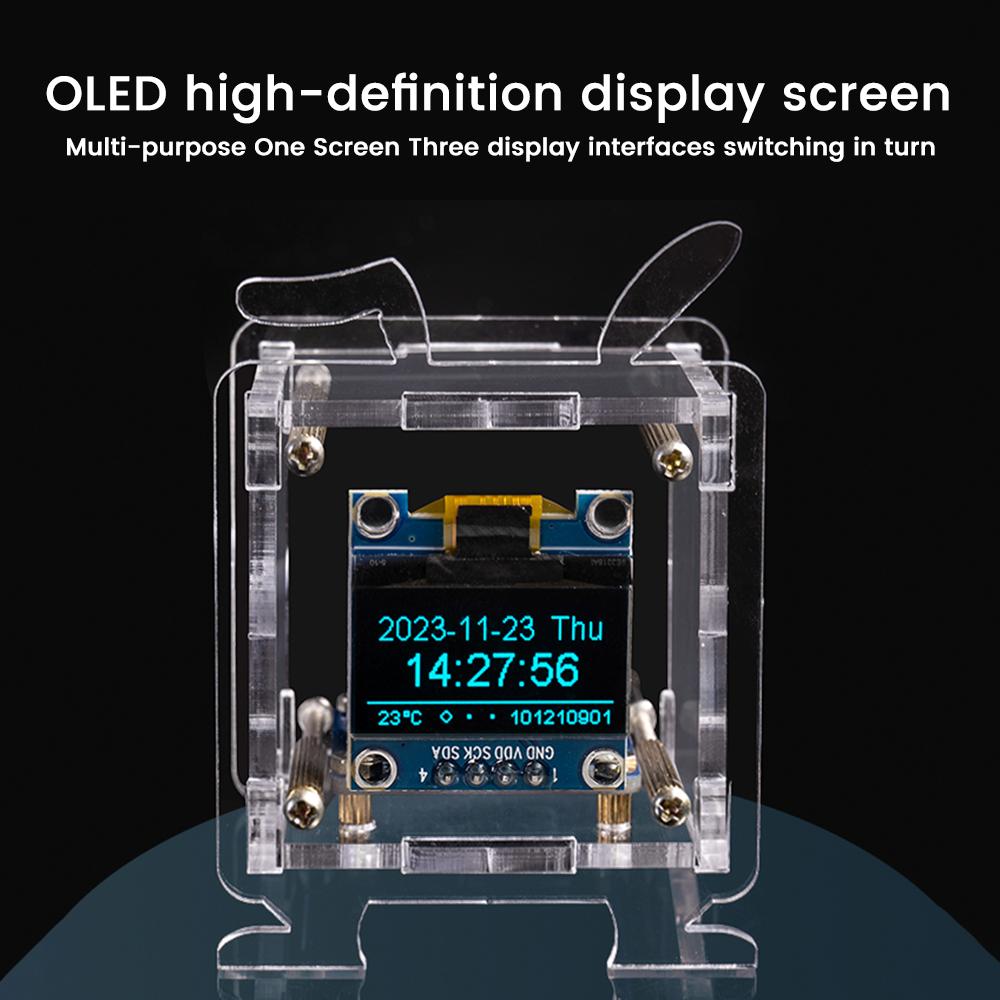 DIY Digital Clock Kit, ESP8266 Mini WiFi Weather Clock, Electronics Soldering Practice, Multi-Function Weather Station