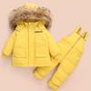 Down Jacket Solid Color Zipper Sweater Children Down Jacket Set Baby Boys Girls Overalls