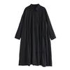 Long Sleeve Oversized Cotton Vintage New In Dresses for Women Casual Loose Spring Autumn Shirt Dress Elegant Clothing