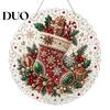 Creative Gifts for Adults DIY Christmas Sun Catcher Kit, Faux Pearl Art Hanging Ornament, Santa Claus Holiday Ornament Tools Xmas Tree Craft