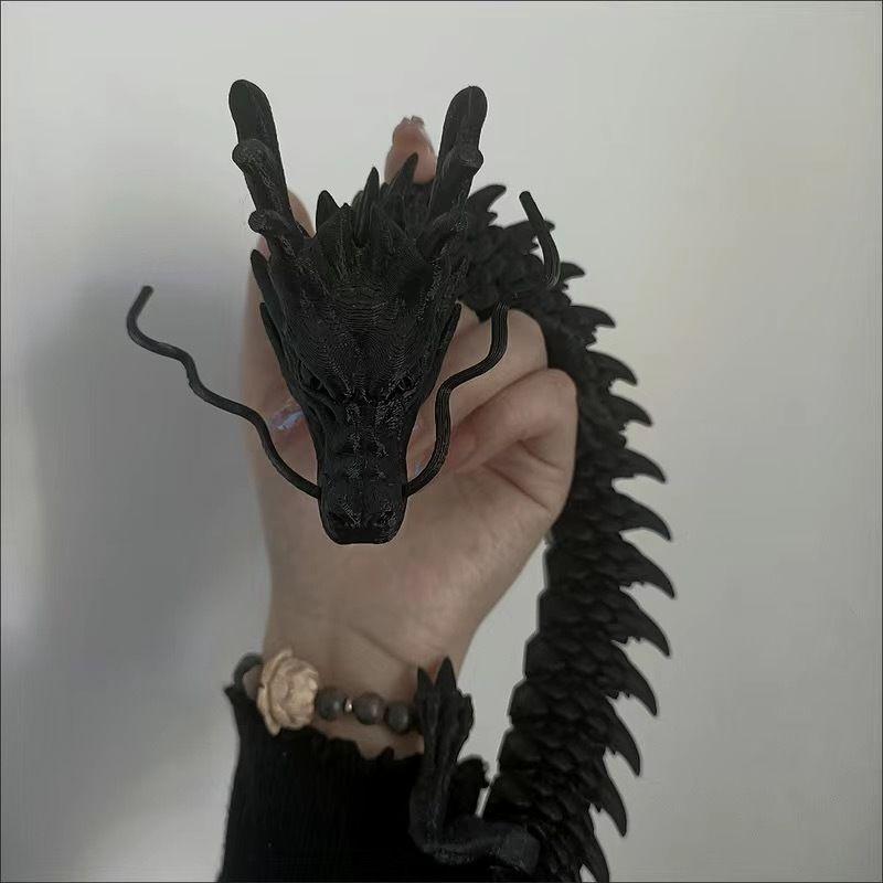 3D-печатная подвижная игрушка-китайский дракон: Мультяшный орнамент для ландшафтного дизайна аквариума