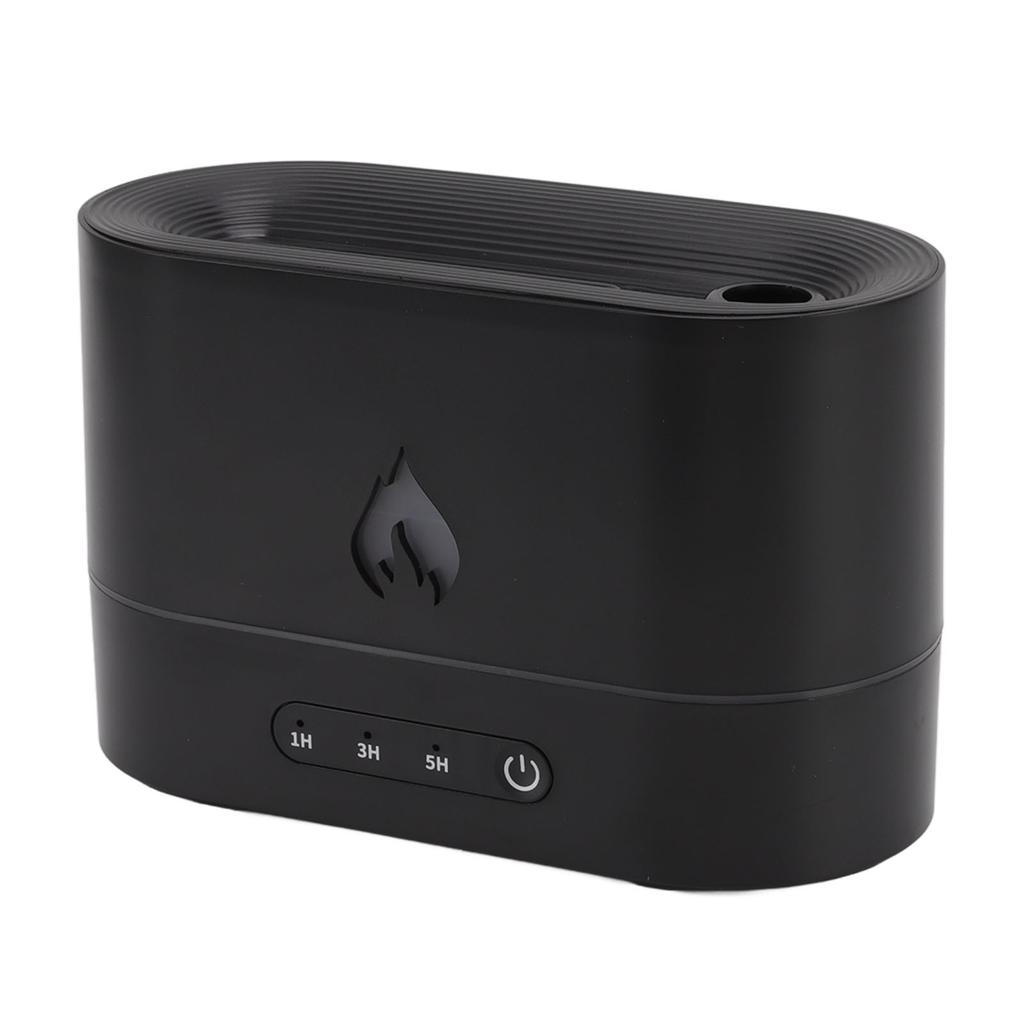 Увлажнитель воздуха 250 мл, аромадиффузор, световой узор с пламенем, USB-блок питания для домашней комнаты, черный