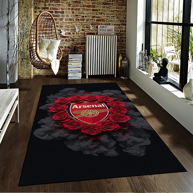Arsenal Red Rose Designed floor mat, suitable as a non-slip mat for the living room or bedroom sofa