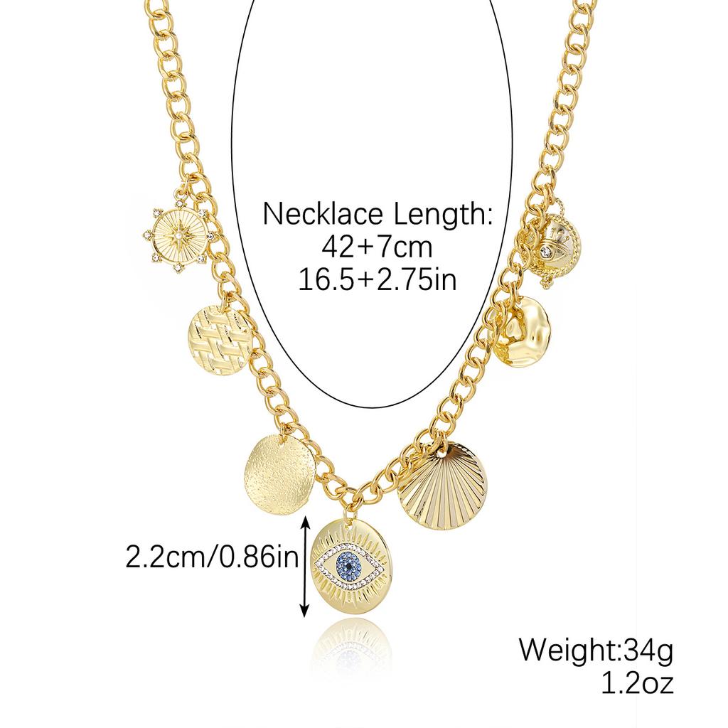 Necklace for Women Jewelry Necklaces Premium Feeling Exaggerated Eyes Alloy Pendant Multi-Layer Necklace Beautiful Elegant Necklace for Her
