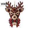 Festival Art Supplies Christmas Door Swag Poke Kit, 3D Fabric Ornament Craft DIY Poking Festive Making Kit for Adults, Holiday Front Wall Decor