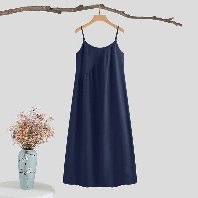 Свободное платье макси без рукавов на бретельках