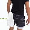 Fitness Shorts for Men Printed 2-in-1 Sports Breathable Performance Shorts Towel Pants Workout Quick-drying Pants S-4XL
