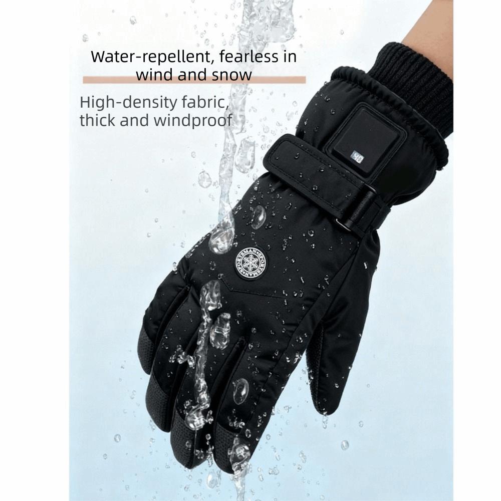 Windproof Smart Heated Gloves Waterproof Heating Thermal Mitten Electric Heated Gloves Ski Gloves