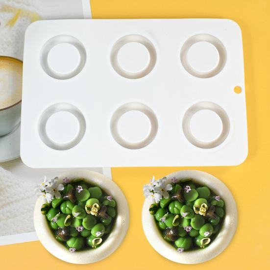 Mousse Cake Mold Food Grade BPA Free Heat-Resistant Dishwasher Safe 6-Cavity DIY Fondant Chocolate Mold