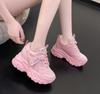 Spring Breathable Mesh Sneakers Hidden Increasing Sport Shoes Woman Wedge Casual Chunky Shoes High Platform Shoes 9CM