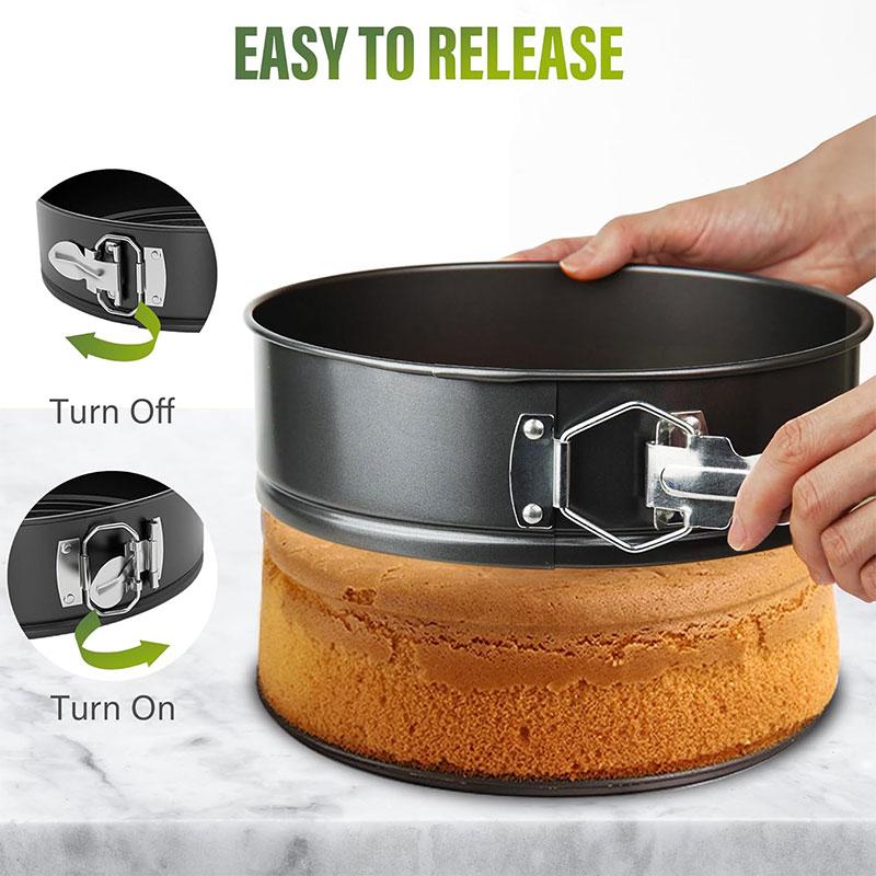 3/4PCS Springform Cake Pans Set Nonstick Baking Mould for Cheesecake Pan Removable Bottom Quick Release Latch Moulds Bakeware